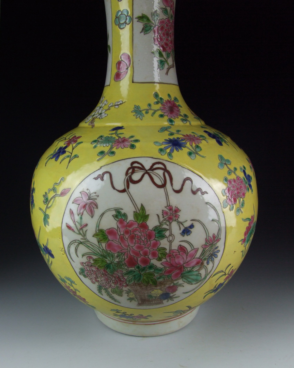 Chinese Antique Yellow Glazed Porcelain Vase with Flower Pattern eBay