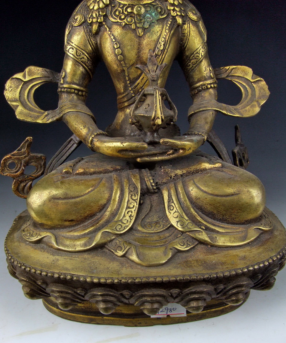 Chinese Antique Gilt Bronze Tibetan Buddha Statue eBay